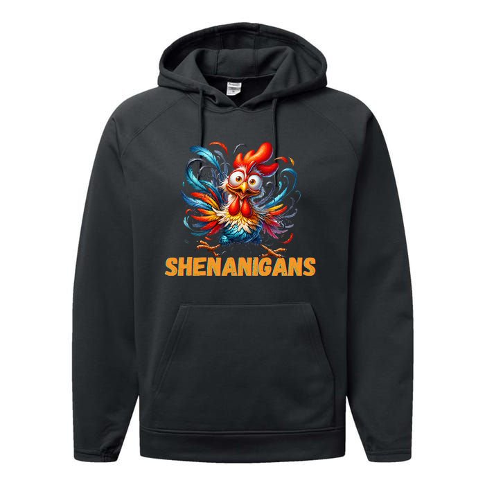 Chicken Shenanigans Coop Fun Performance Fleece Hoodie