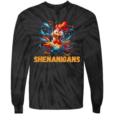 Chicken Shenanigans Coop Fun Tie-Dye Long Sleeve Shirt