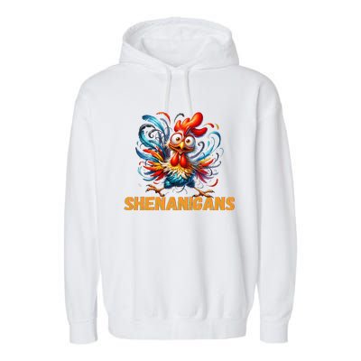 Chicken Shenanigans Coop Fun Garment-Dyed Fleece Hoodie