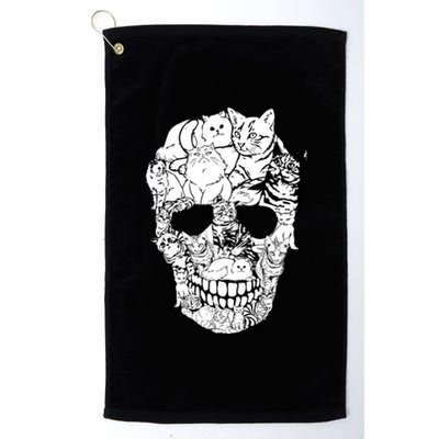 Cat Skull - Cat Skeleton Sweater Halloween Sweatshirt Platinum Collection Golf Towel