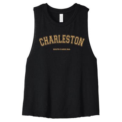 Charleston Sports College Style On Charleston Women's Racerback Cropped Tank