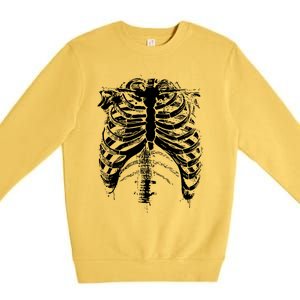 Cool Skeleton Costume Halloween Premium Crewneck Sweatshirt