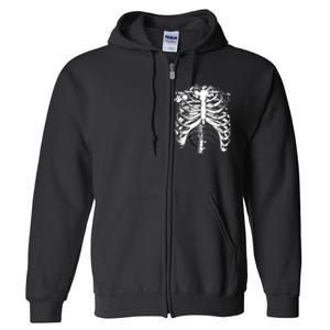 Cool Skeleton Costume Halloween Full Zip Hoodie