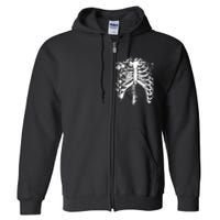 Cool Skeleton Costume Halloween Full Zip Hoodie