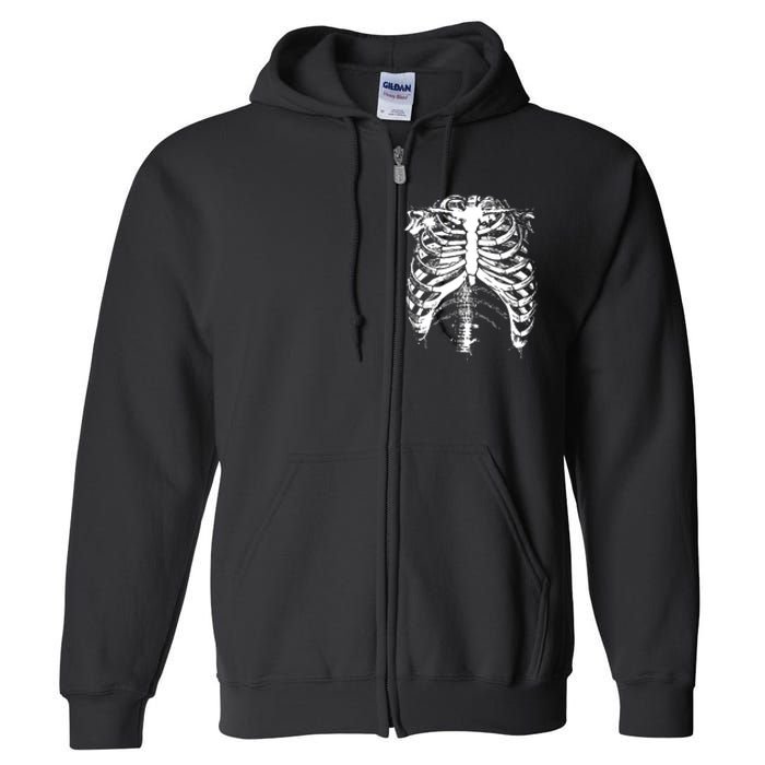 Cool Skeleton Costume Halloween Full Zip Hoodie