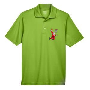 Christmas Santa Claus Dunking A Basketball Boys Xmas Gift Men's Origin Performance Pique Polo