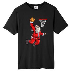 Christmas Santa Claus Dunking A Basketball Boys Xmas Gift Tall Fusion ChromaSoft Performance T-Shirt