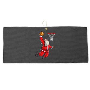 Christmas Santa Claus Dunking A Basketball Boys Xmas Gift Large Microfiber Waffle Golf Towel