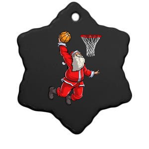 Christmas Santa Claus Dunking A Basketball Boys Xmas Gift Ceramic Star Ornament