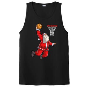 Christmas Santa Claus Dunking A Basketball Boys Xmas Gift PosiCharge Competitor Tank