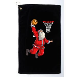 Christmas Santa Claus Dunking A Basketball Boys Xmas Gift Platinum Collection Golf Towel