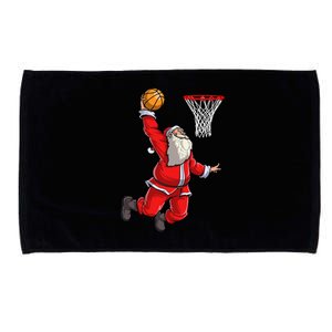 Christmas Santa Claus Dunking A Basketball Boys Xmas Gift Microfiber Hand Towel