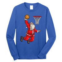 Christmas Santa Claus Dunking A Basketball Boys Xmas Gift Long Sleeve Shirt