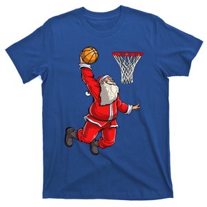 Christmas Santa Claus Dunking A Basketball Boys Xmas Gift T-Shirt