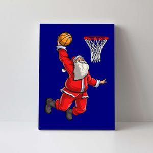 Christmas Santa Claus Dunking A Basketball Boys Xmas Gift Canvas