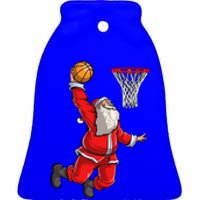 Christmas Santa Claus Dunking A Basketball Boys Xmas Gift Ceramic Bell Ornament