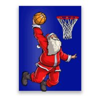 Christmas Santa Claus Dunking A Basketball Boys Xmas Gift Poster