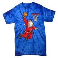 Christmas Santa Claus Dunking A Basketball Boys Xmas Gift Tie-Dye T-Shirt