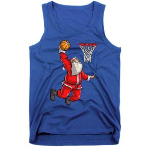 Christmas Santa Claus Dunking A Basketball Boys Xmas Gift Tank Top