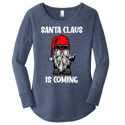 Cool Santa Claus Is Coming Christmas Cool Gift Women's Perfect Tri Tunic Long Sleeve Shirt