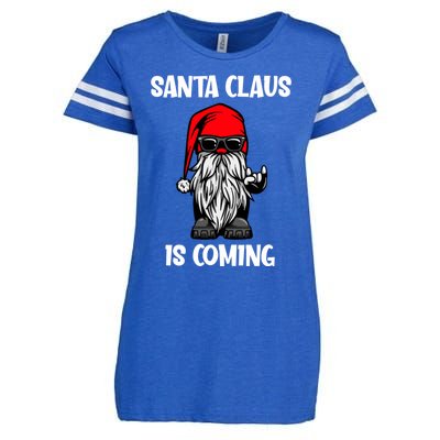 Cool Santa Claus Is Coming Christmas Cool Gift Enza Ladies Jersey Football T-Shirt