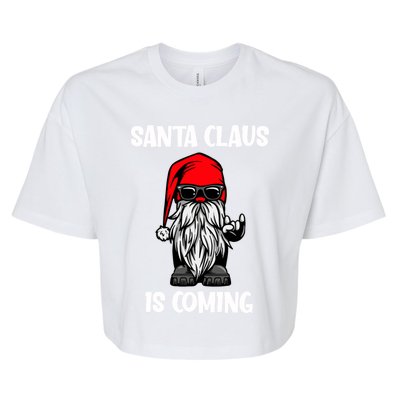 Cool Santa Claus Is Coming Christmas Cool Gift Bella+Canvas Jersey Crop Tee