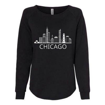 Chicago Skyline Womens California Wash Sweatshirt