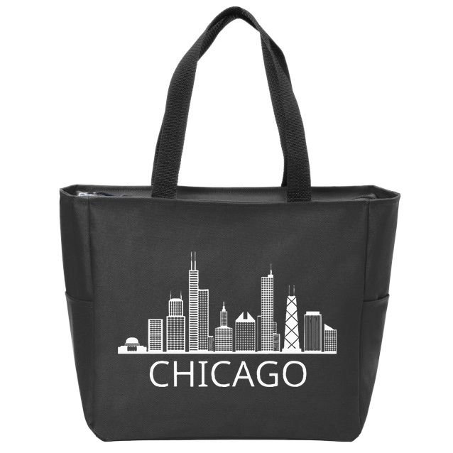 Chicago Skyline Zip Tote Bag