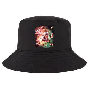 Christmas Space Cat Eats Pizza Laser Eyes Xmas Xmas Gift Cool Comfort Performance Bucket Hat