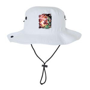 Christmas Space Cat Eats Pizza Laser Eyes Xmas Xmas Gift Legacy Cool Fit Booney Bucket Hat