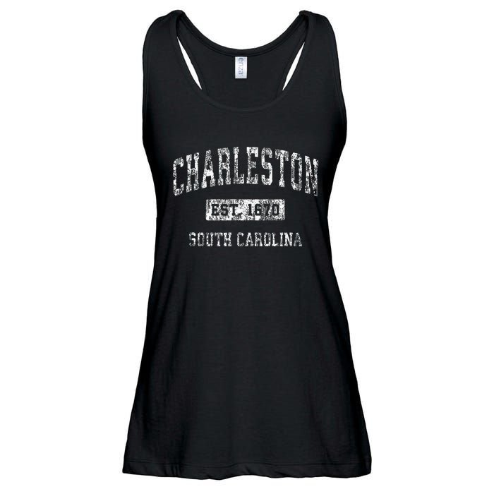 Charleston South Carolina Sc Vintage Established Sports Ladies Essential Flowy Tank