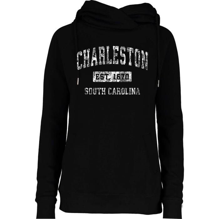 Charleston South Carolina Sc Vintage Established Sports Womens Funnel Neck Pullover Hood