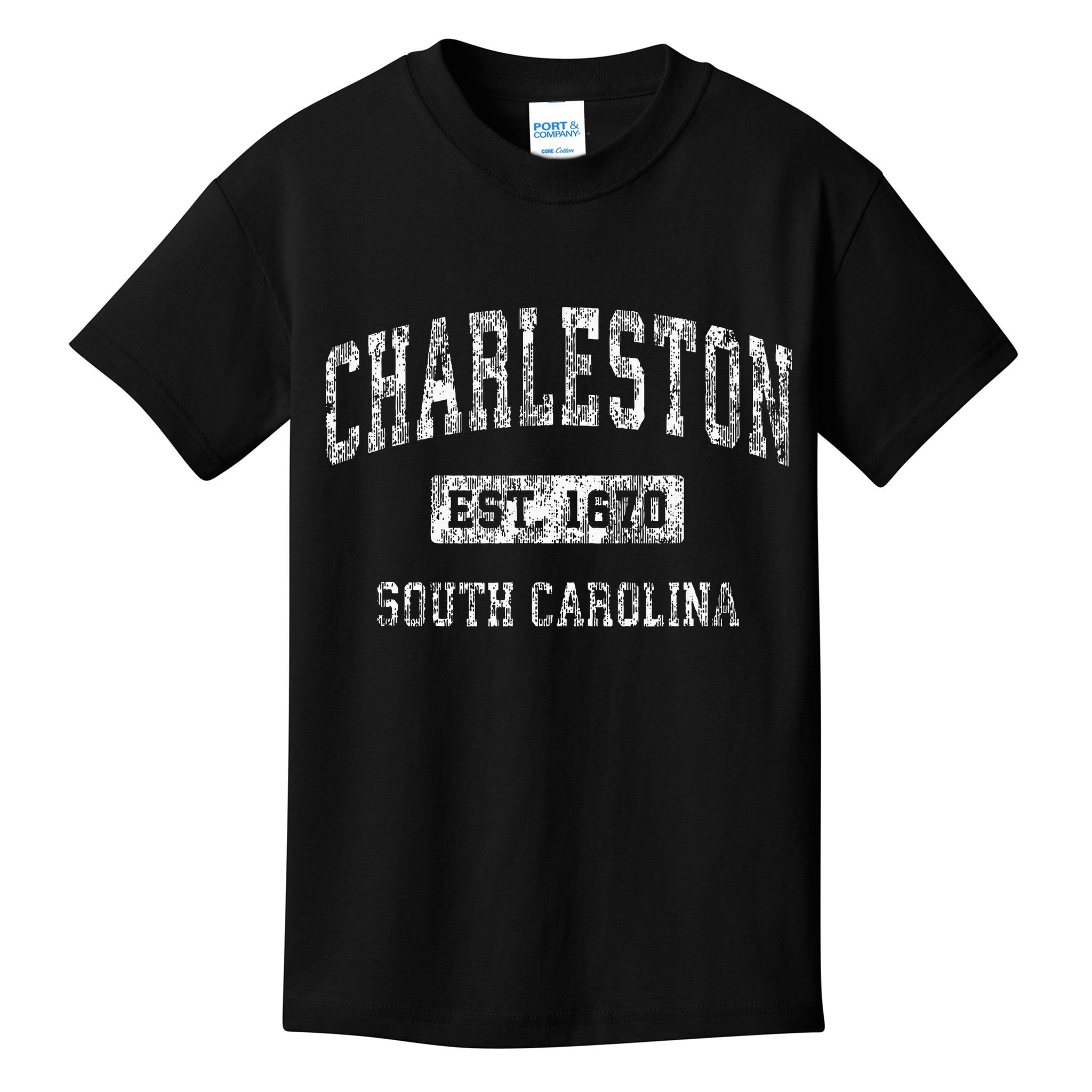 Charleston South Carolina Sc Vintage Established Sports Kids T-Shirt