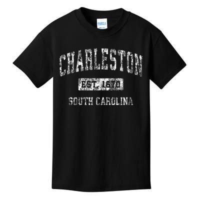 Charleston South Carolina Sc Vintage Established Sports Kids T-Shirt