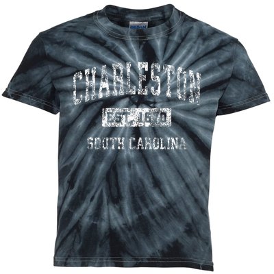 Charleston South Carolina Sc Vintage Established Sports Kids Tie-Dye T-Shirt