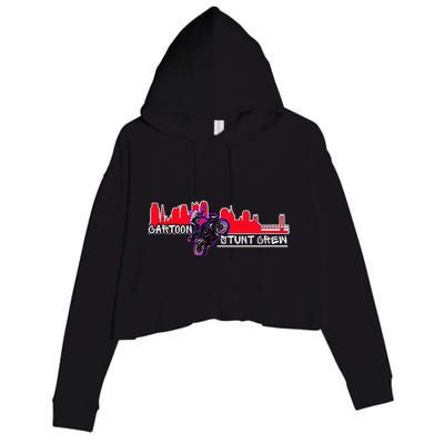 Cartoon Stunt Crew Crop Fleece Hoodie