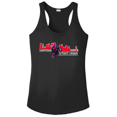 Cartoon Stunt Crew Ladies PosiCharge Competitor Racerback Tank