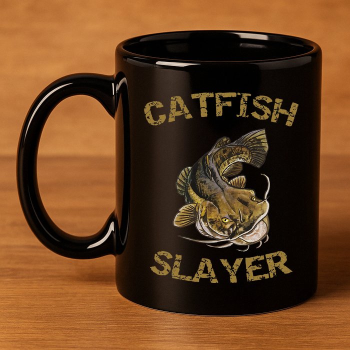 Catfish Slayer Catfish For Catfish Fisherman 11oz C Handle Ceramic Mug