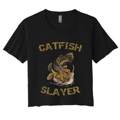 Catfish Slayer Catfish For Catfish Fisherman Crop Top