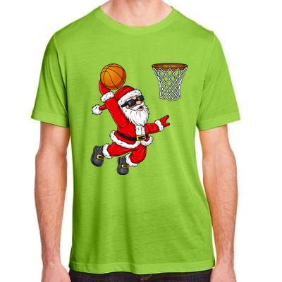 Christmas Santa Claus Dunking A Basketball Boys Xmas Cute Gift Adult ChromaSoft Performance T-Shirt