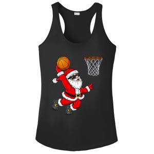 Christmas Santa Claus Dunking A Basketball Boys Xmas Cute Gift Ladies PosiCharge Competitor Racerback Tank