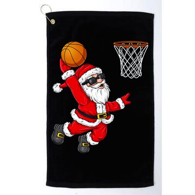 Christmas Santa Claus Dunking A Basketball Boys Xmas Cute Gift Golf Towel