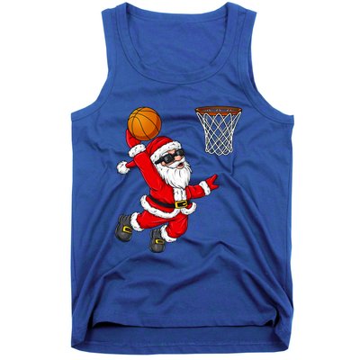 Christmas Santa Claus Dunking A Basketball Boys Xmas Cute Gift Tank Top