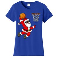 Christmas Santa Claus Dunking A Basketball Boys Xmas Cute Gift Women's T-Shirt