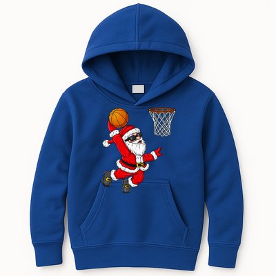 Christmas Santa Claus Dunking A Basketball Boys Xmas Cute Gift Kids Hoodie
