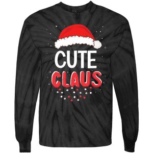 Cute Santa Claus Christmas Matching Costume Tie-Dye Long Sleeve Shirt