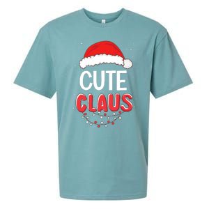 Cute Santa Claus Christmas Matching Costume Sueded Cloud Jersey T-Shirt