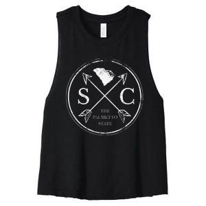 Cute South Carolina Sc The Palmetto State Women's Racerback Cropped Tank