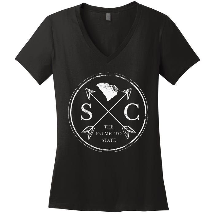 Cute South Carolina Sc The Palmetto State Women's V-Neck T-Shirt