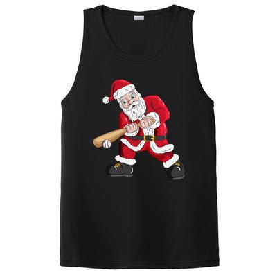 Christmas Santa Claus With Baseball Bat Baseball PosiCharge Competitor Tank